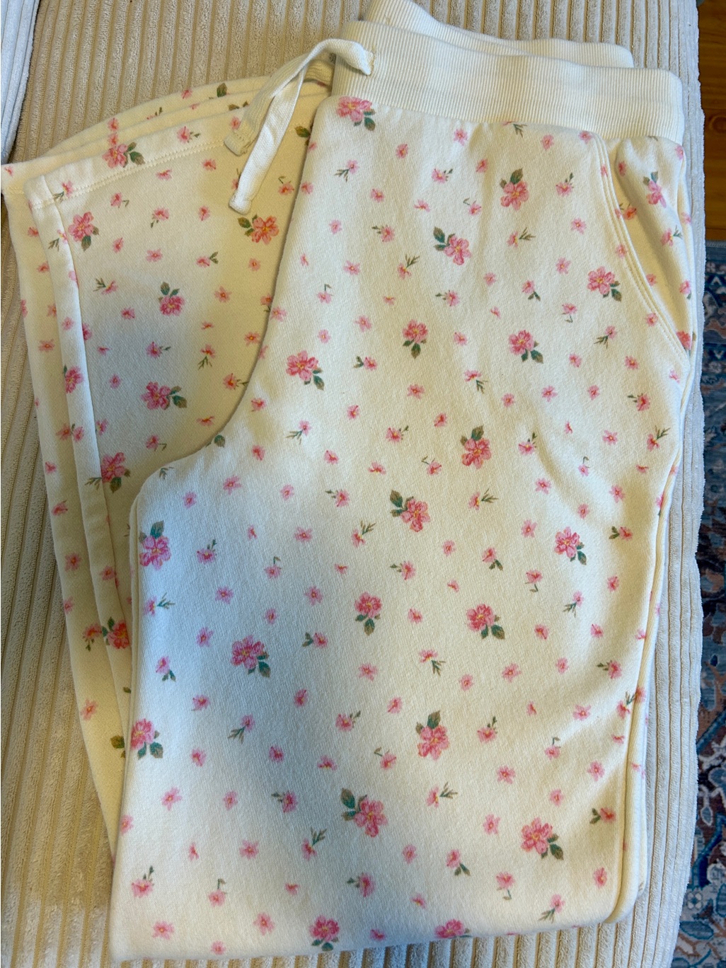 Cute Floral Fleece Pants
